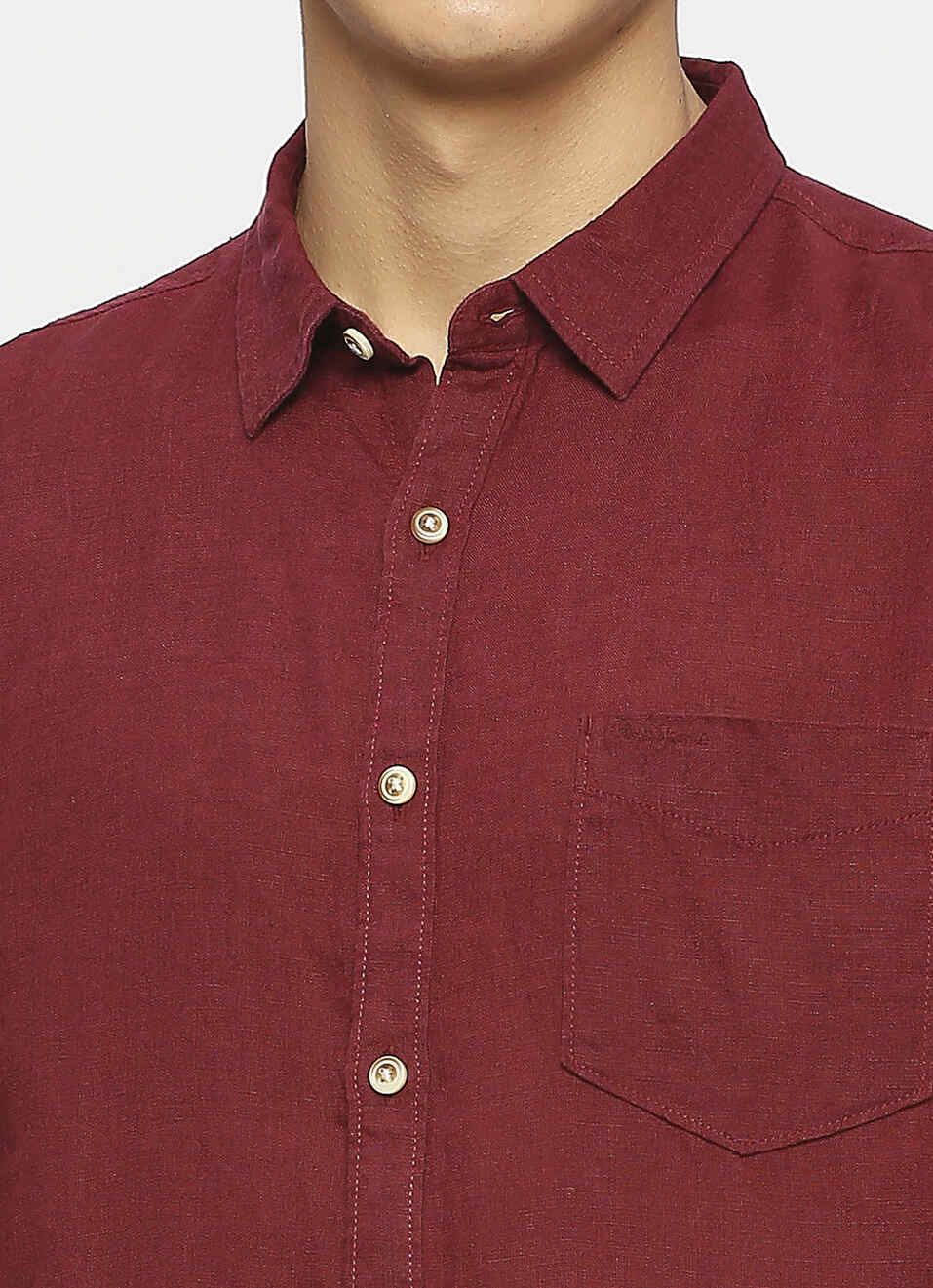 Burgundy Patch Pocket Full Sleeve Shirt, , large image number 4