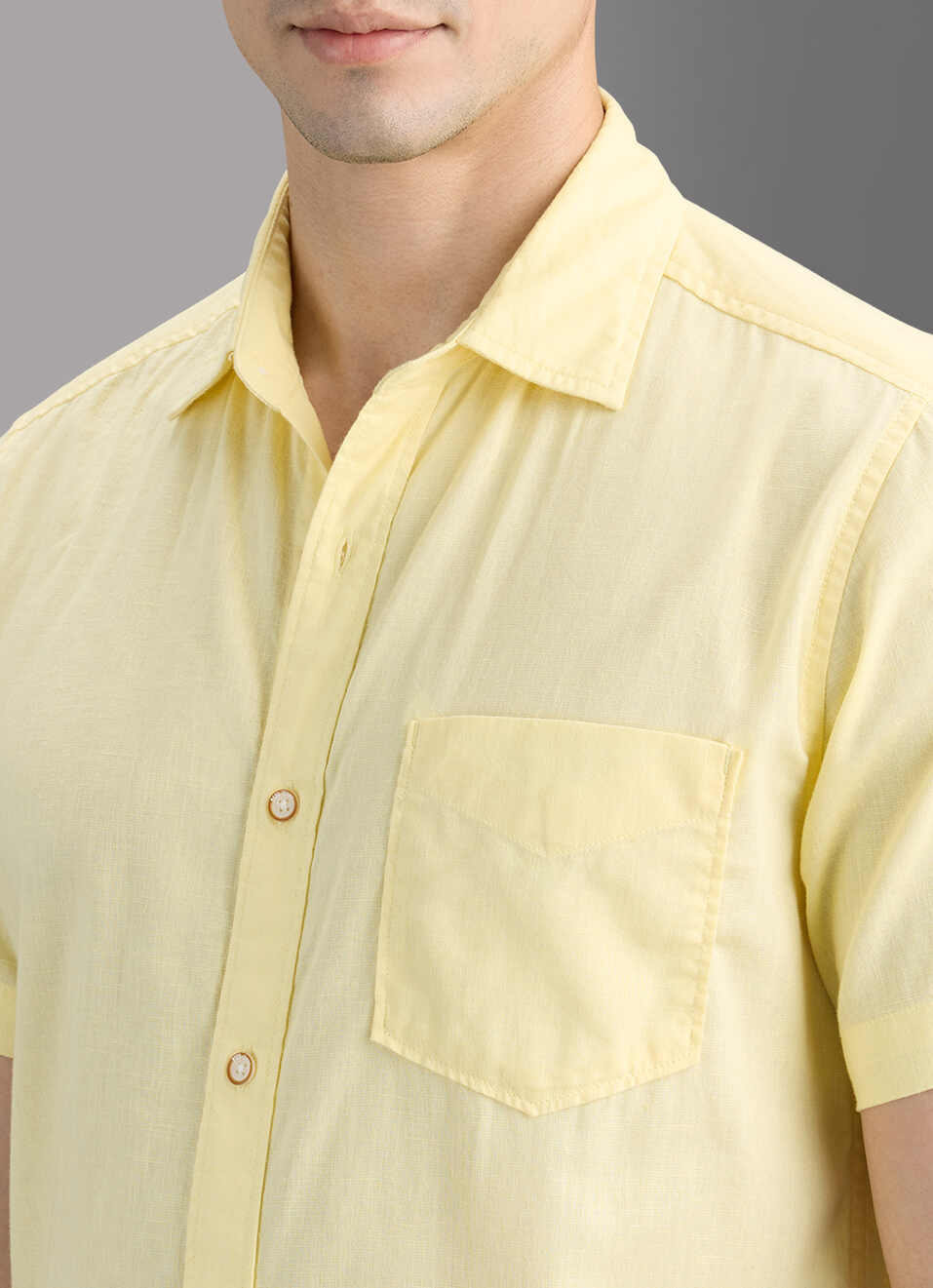 Men Yellow Solid Long Sleeve Shirt, , large image number 1