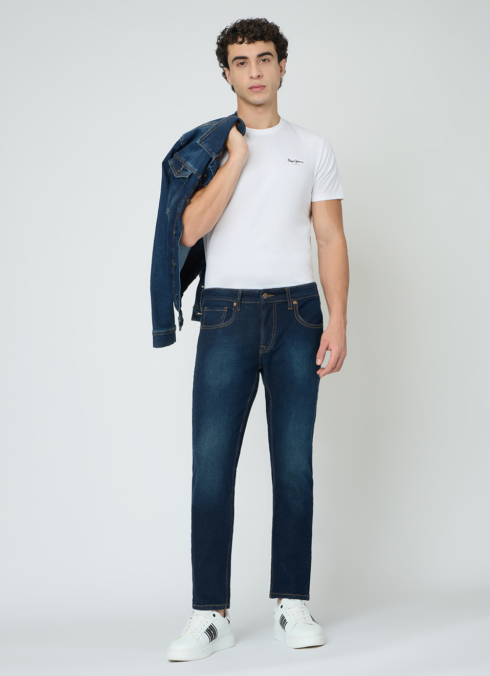 Men Blue Mid Rise Slim Fit Jeans, , large image number 1