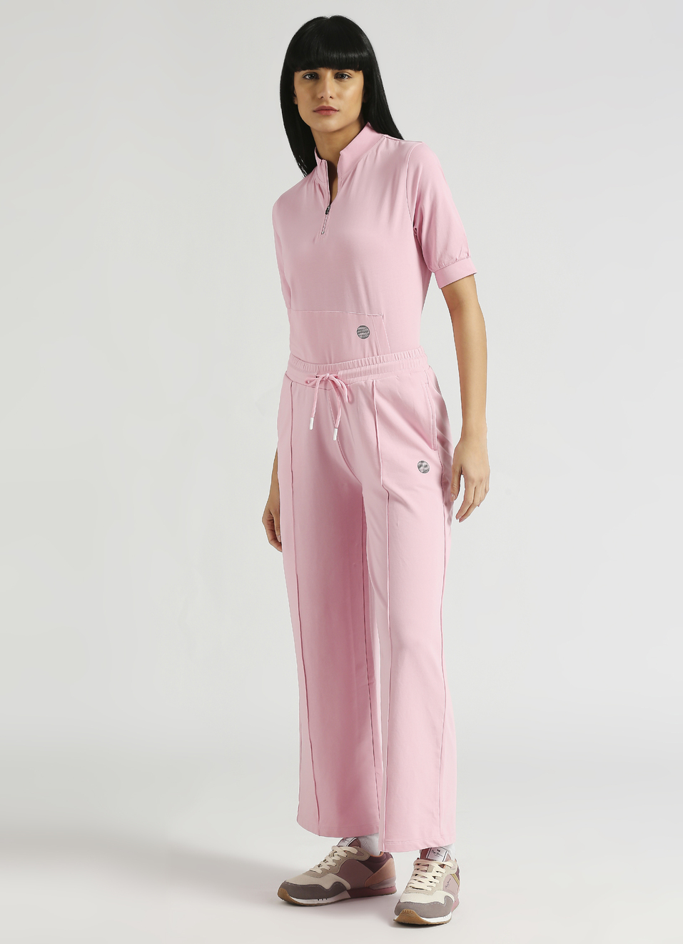 Pink Comfort Fit Wide Leg Joggers, , large image number 5