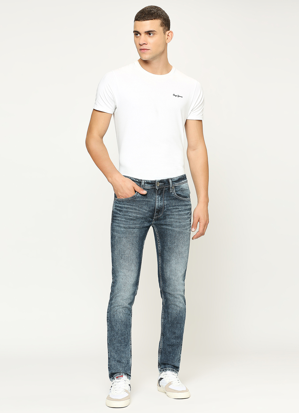 Tapered Vapour Fit Low Waist Jeans, , large image number 1