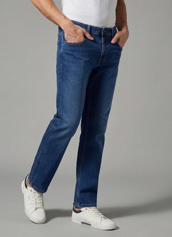 Men Blue Mid Rise Straight Fit Jeans
