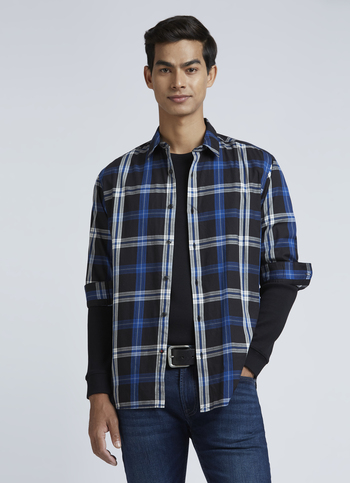 Navy Check Full Sleeve Shirt