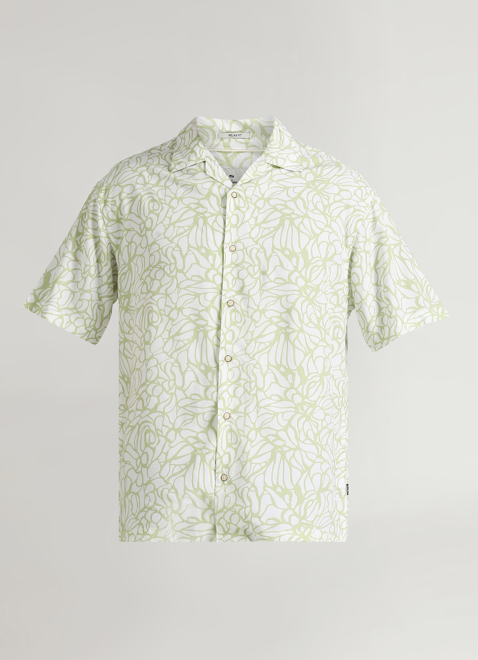 Mint All Over Print Resort Collar Trendy Short Sleeve Shirt, , large image number 6
