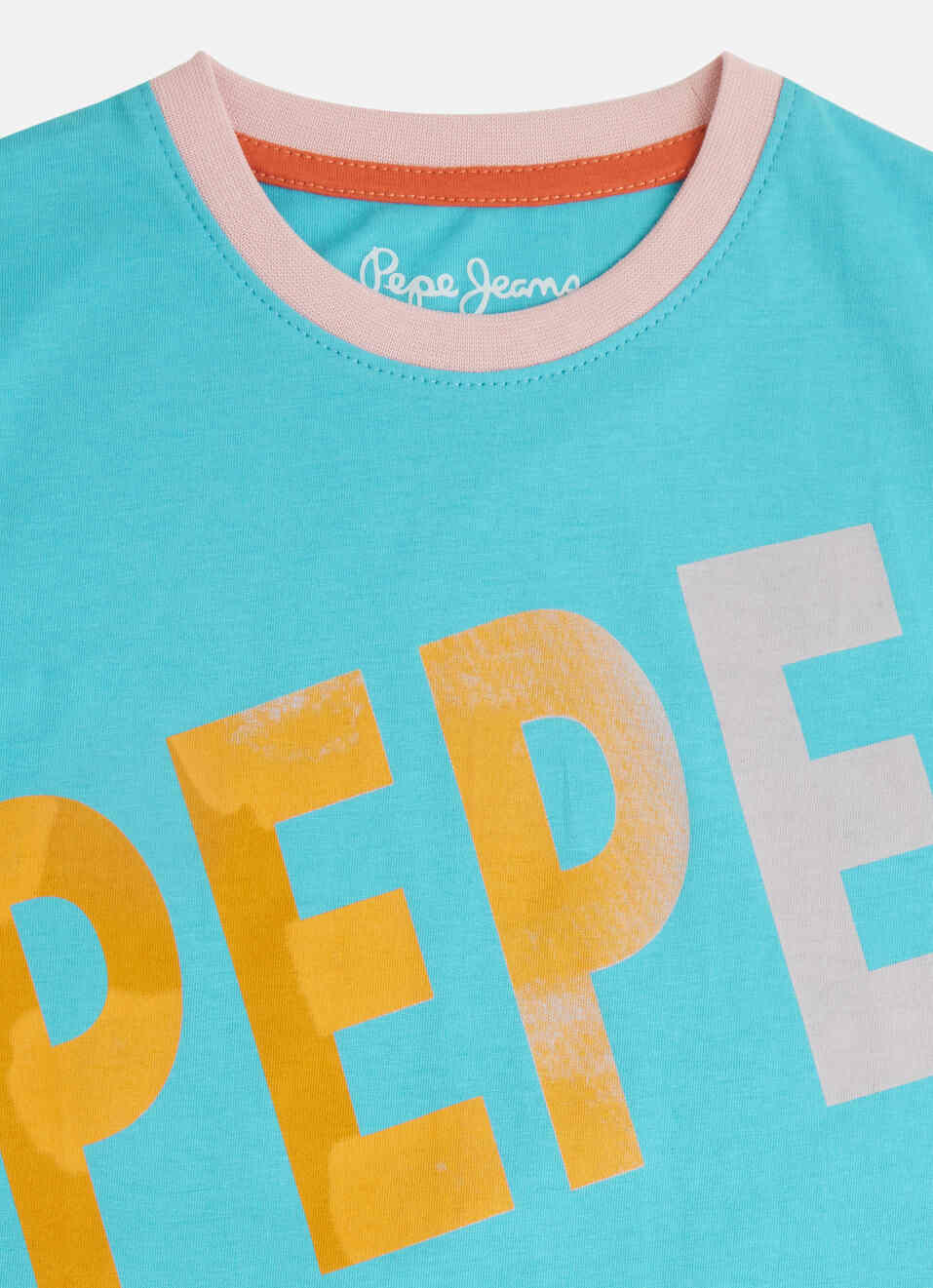 Boys French Blue Brand Print Short Sleeve T-shirt, , large image number 2