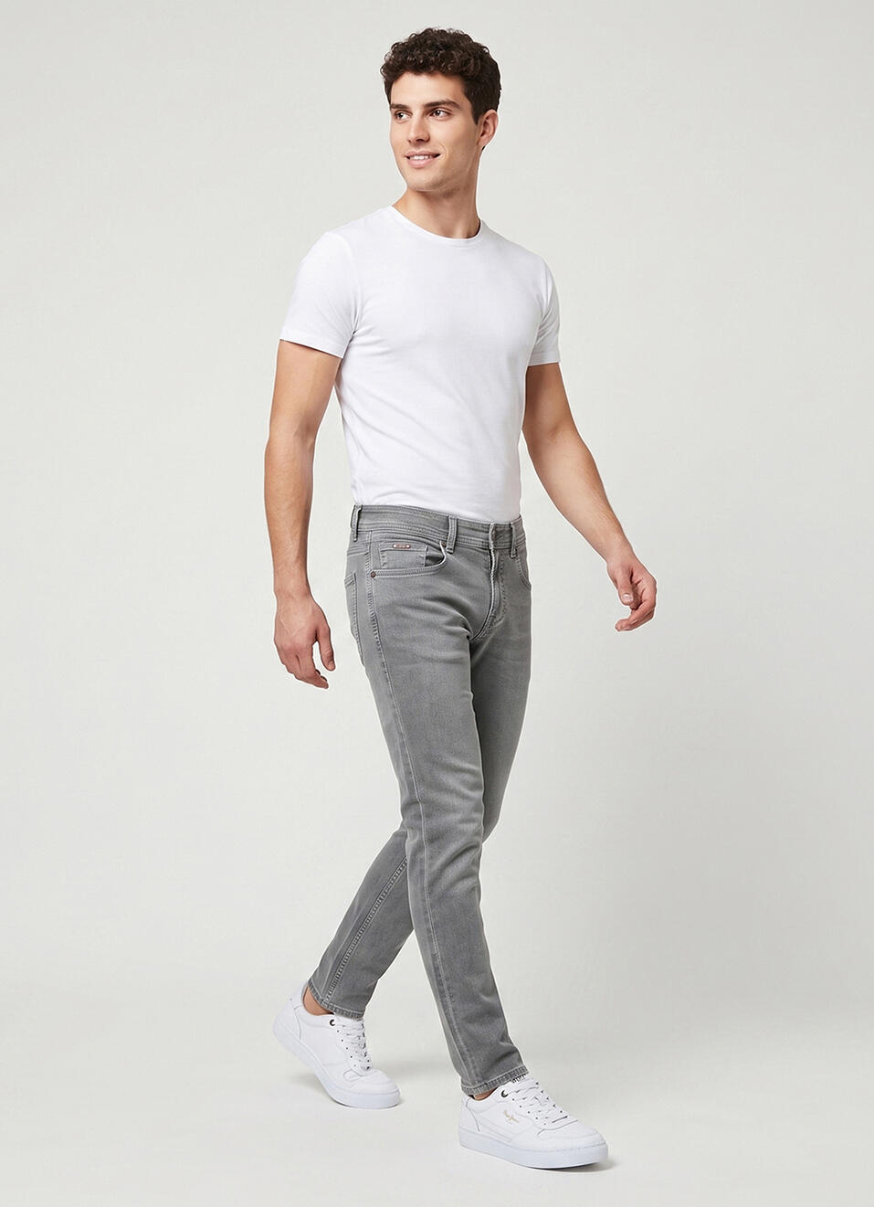Men Grey Slim Fit Stretchable Jeans, , large image number 7