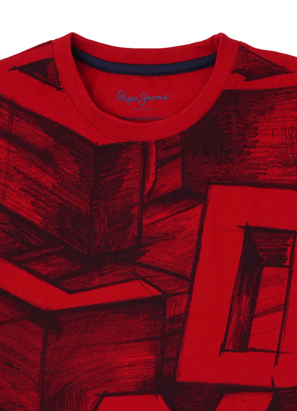 Boys Classic Red Chalkboard Inspired Print Short Sleeve T-shirt, , large image number 2