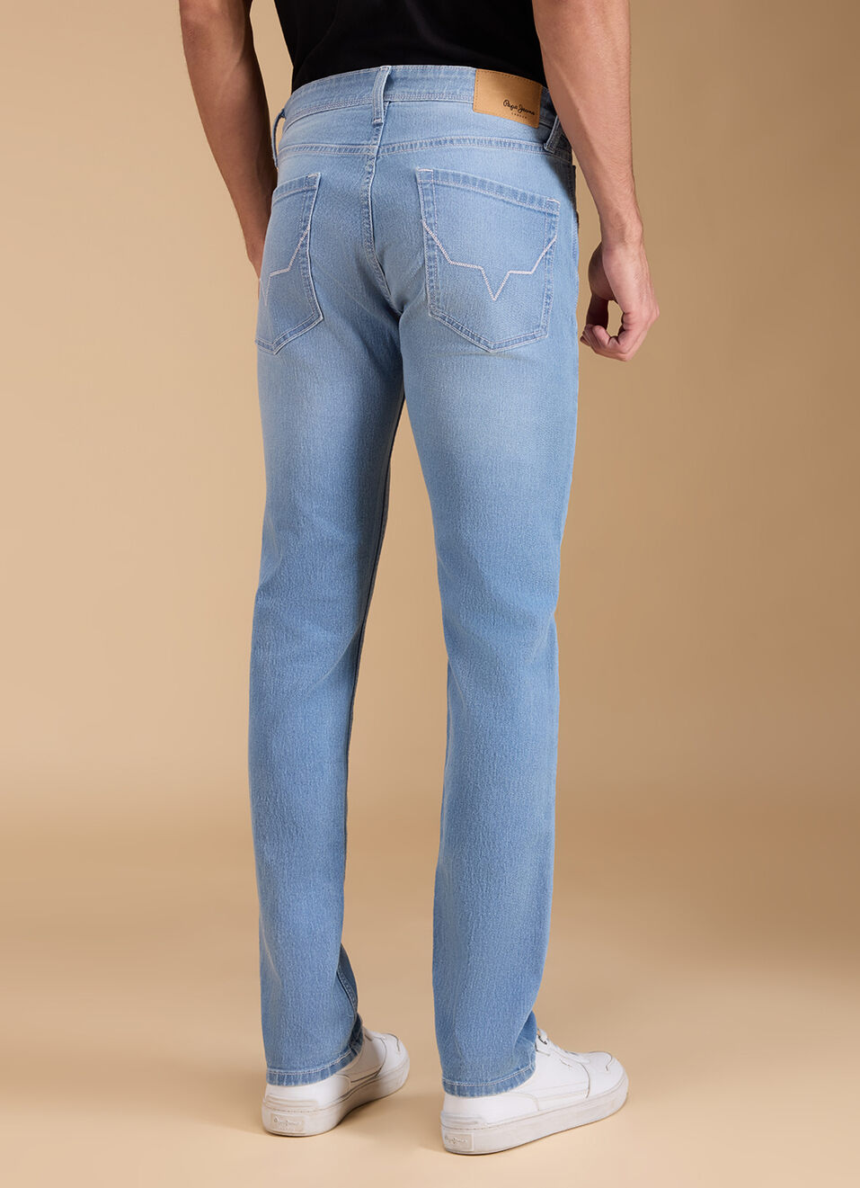 Men Light Blue Mid Rise Slim Fit Jeans, , large image number 3