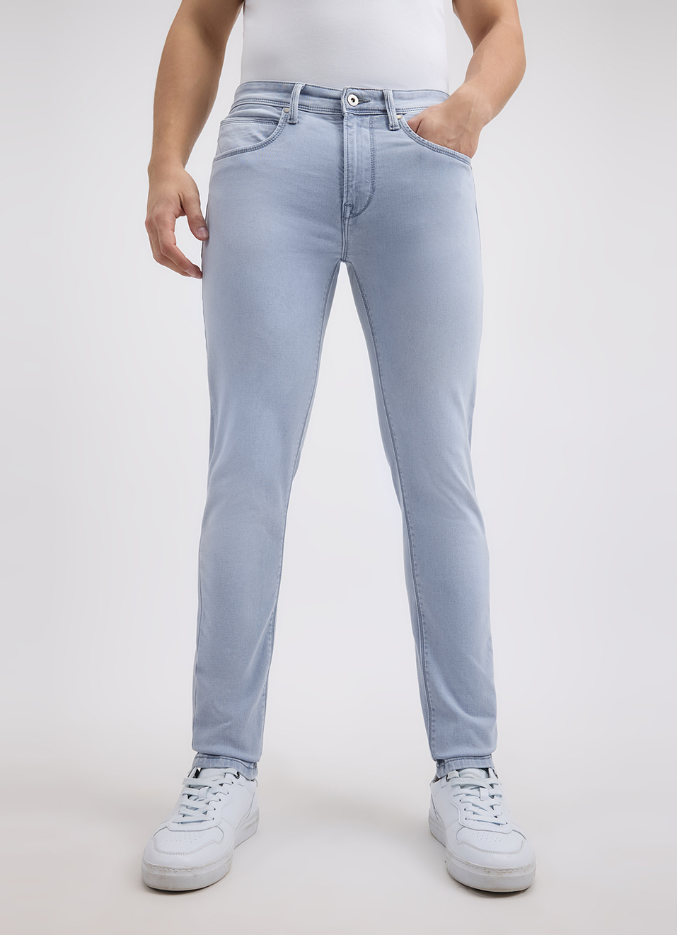 Men Grey Mid Rise Tapered Gymindigo Jogger Like Jeans, , large image number 5