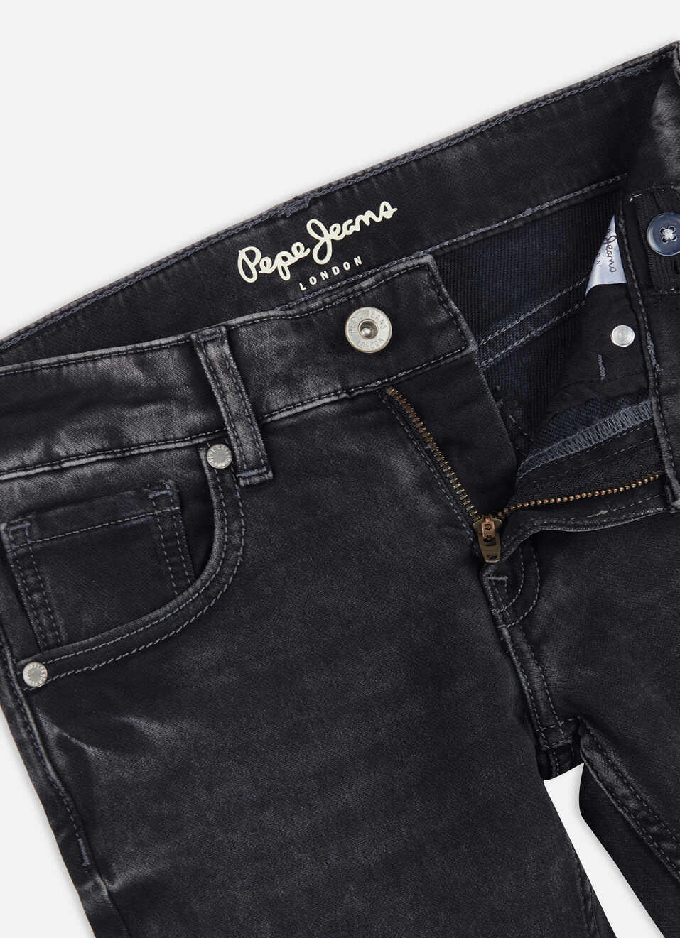 Boys Cashed Grey Mid Rise Slim Jeans, , large image number 2