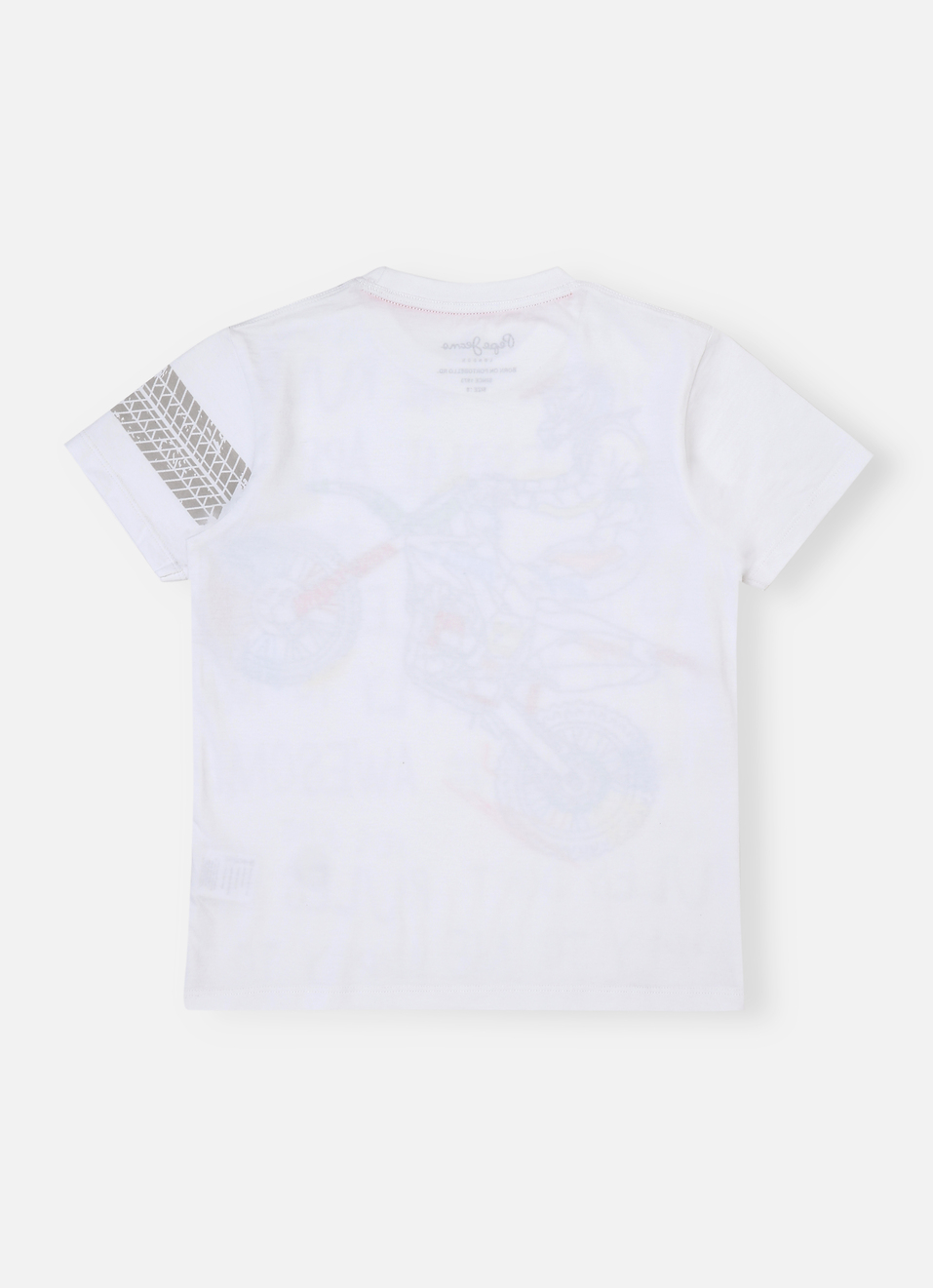 Boys White Graphic Print Short Sleeve T-shirt, , large image number 1
