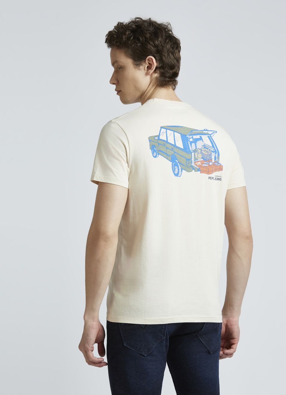 White Back Print Short Sleeve T-shirt, , large image number 2