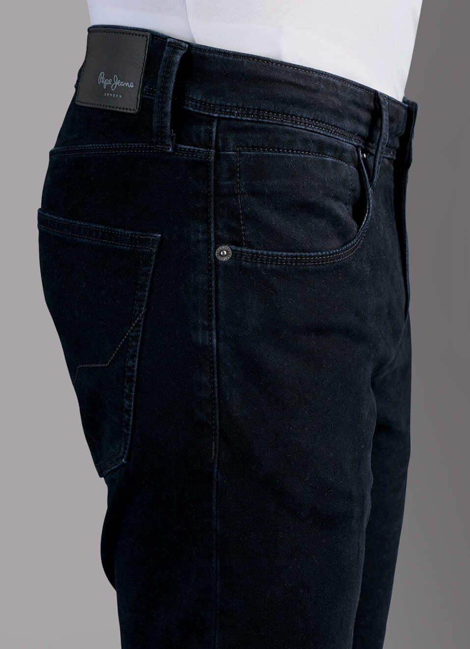 Men Black Slim Stretchable Jeans, , large image number 4