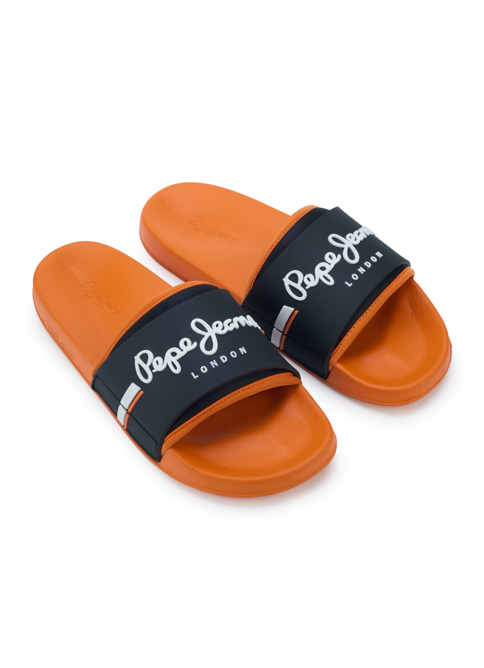 Men Orange Colorblock Slip-on Slides, , large image number 3