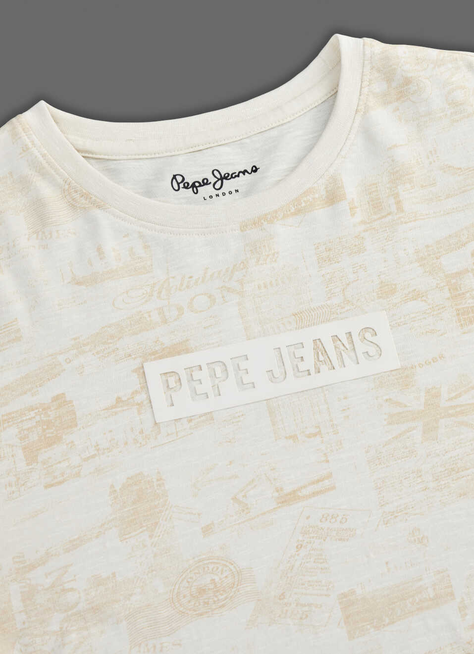Men Ivory Printed Slim Fit Short Sleeve T-shirt, , large image number 3