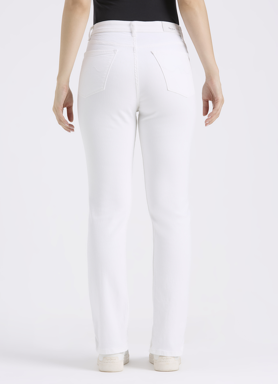 Women White Straight Fit High Rise Jeans , , large image number 2