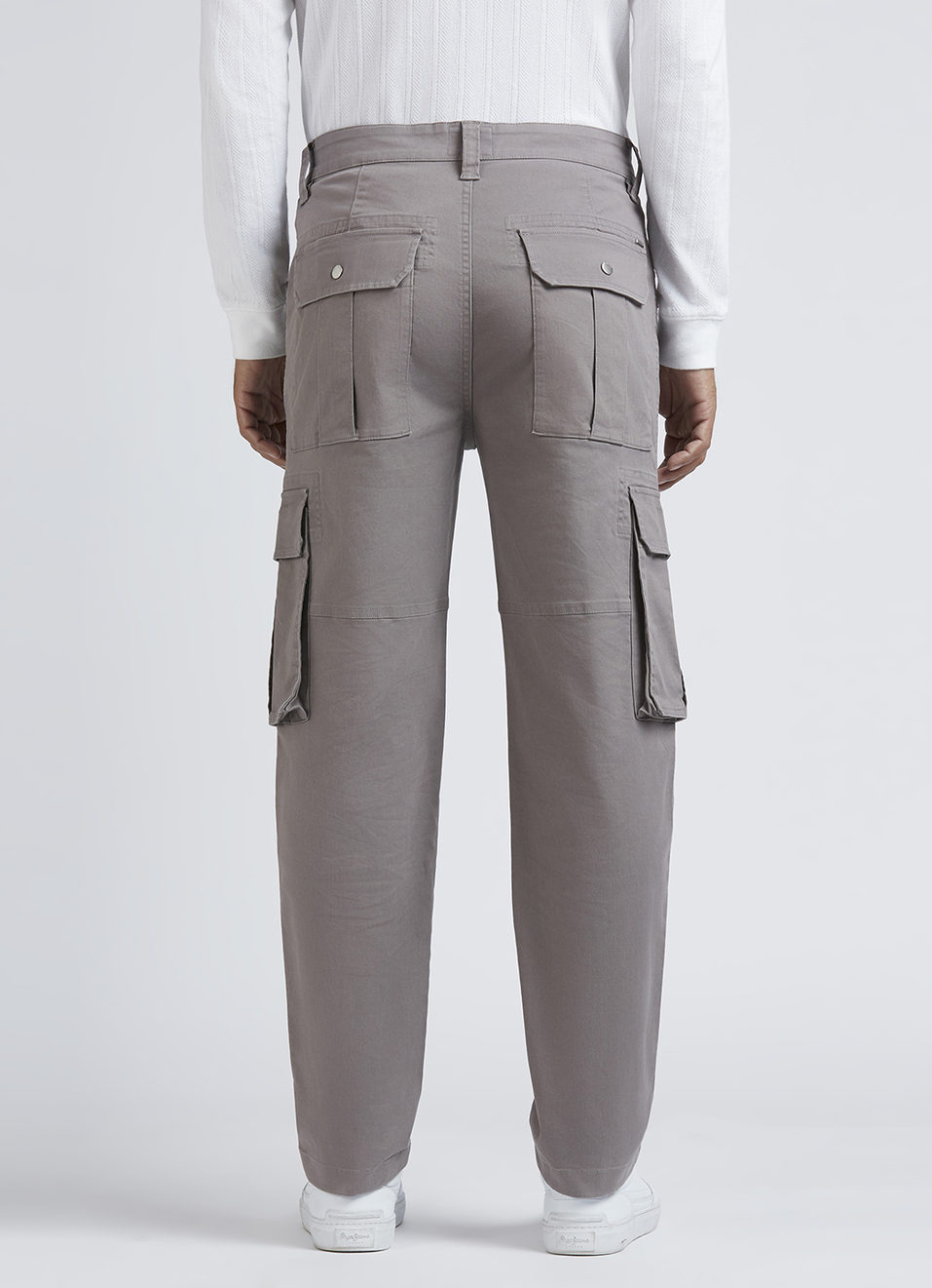 Grey Mid Waist Overdyed Cargo, , large image number 3
