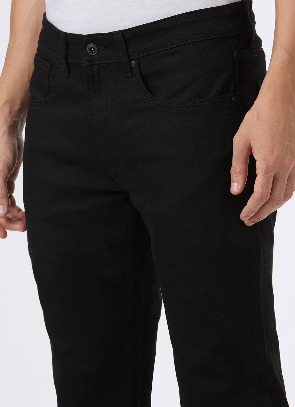 Men Black Mid Rise Bootcut Stretchable Jeans, , large image number 4
