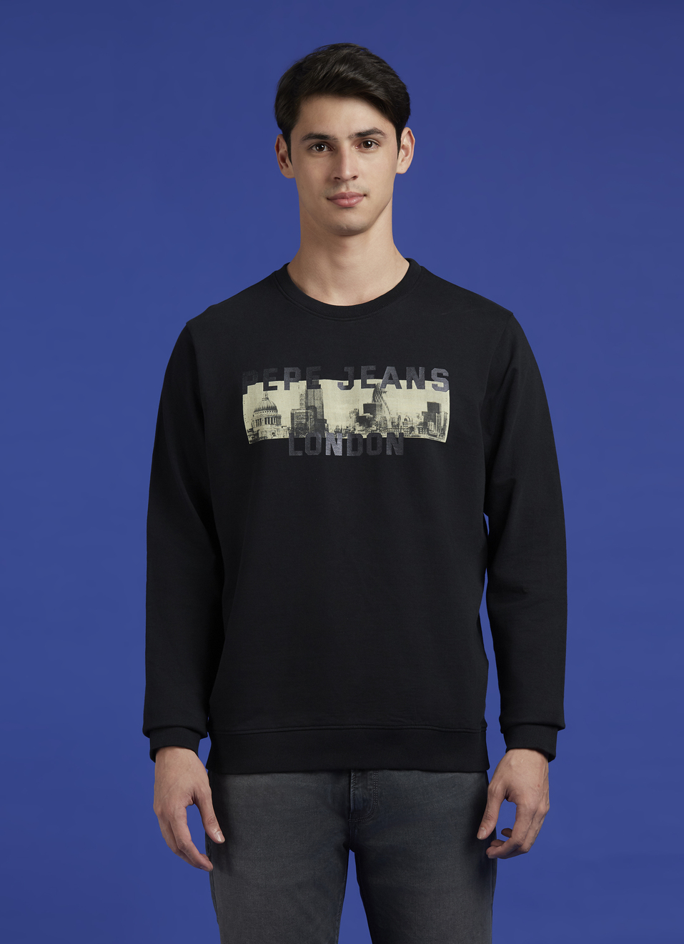 Black Graphic Print Full Sleeve Sweatshirt, , large image number 1