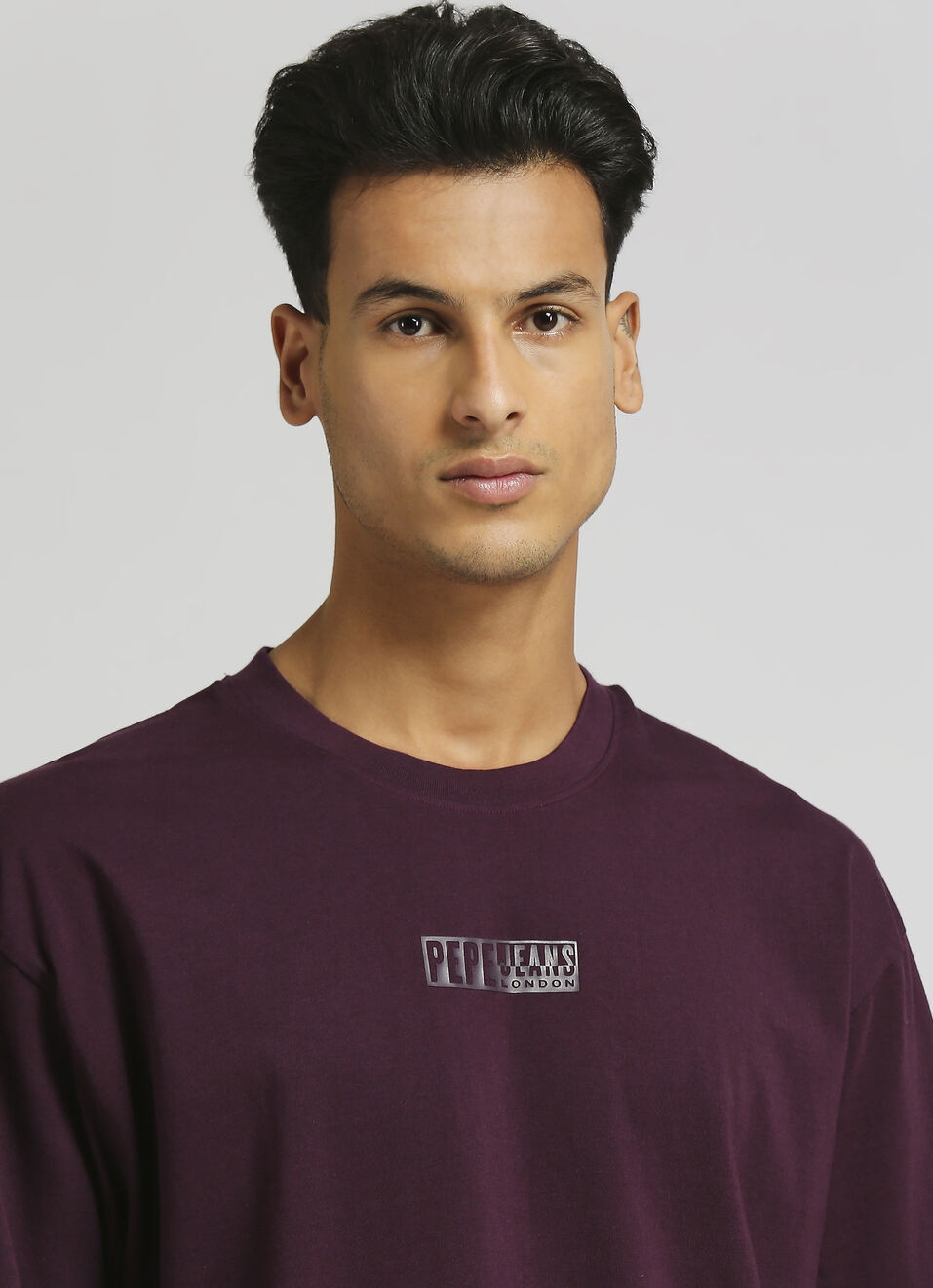 Purple Logo Print Oversized Short Sleeve T-shirt, , large image number 4