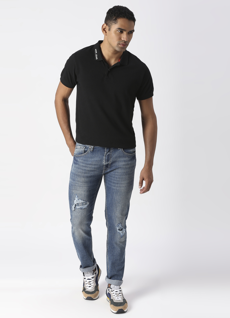 Tapered Vapour Tapered Fit Low Waist Jeans, , large image number 6