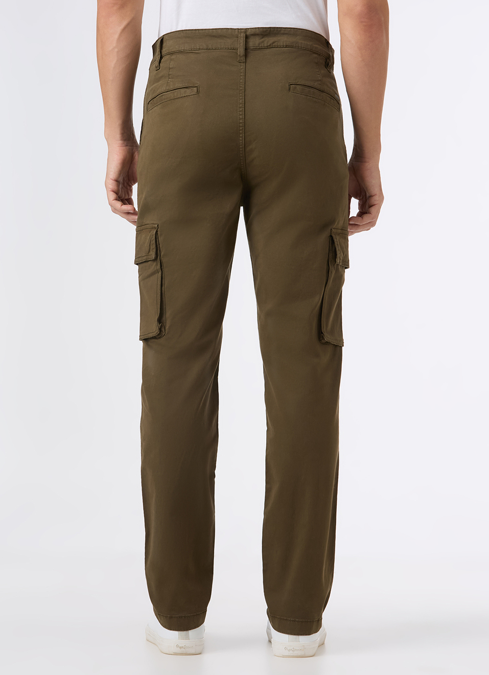 Men Olive Overdyed Mid Rise Utility Stretch Cargo Pants, , large image number 3