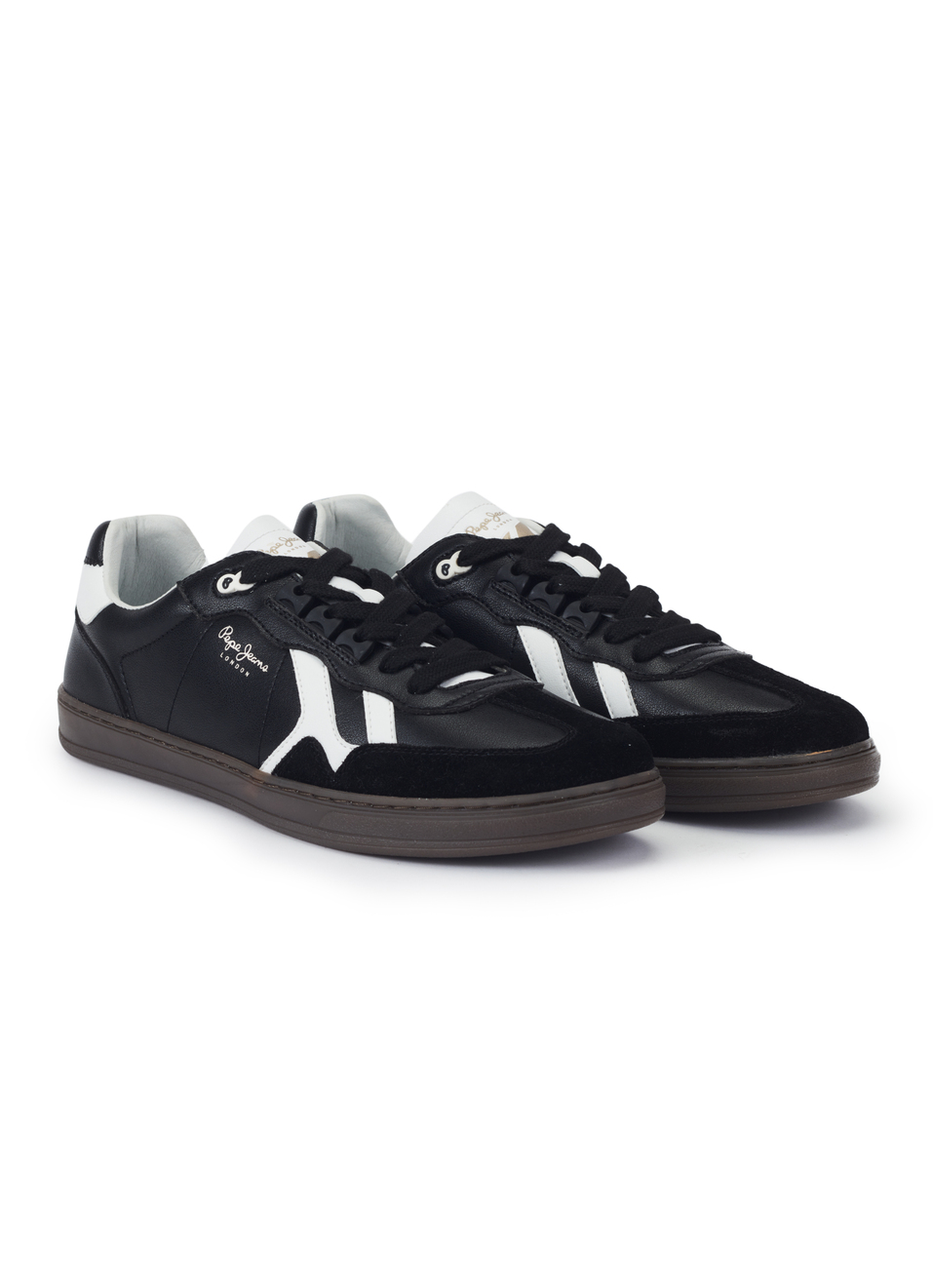 Men Black Premium Suede & Recycled Leather Sneakers With Ortholite Insole, , large image number 2
