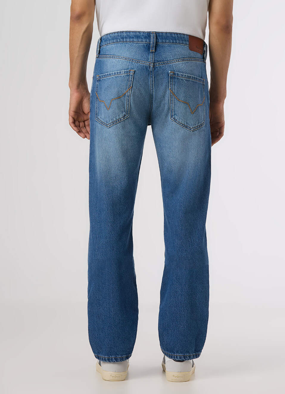 Men Light Blue Mid Rise Straight Fit Jeans, , large image number 3