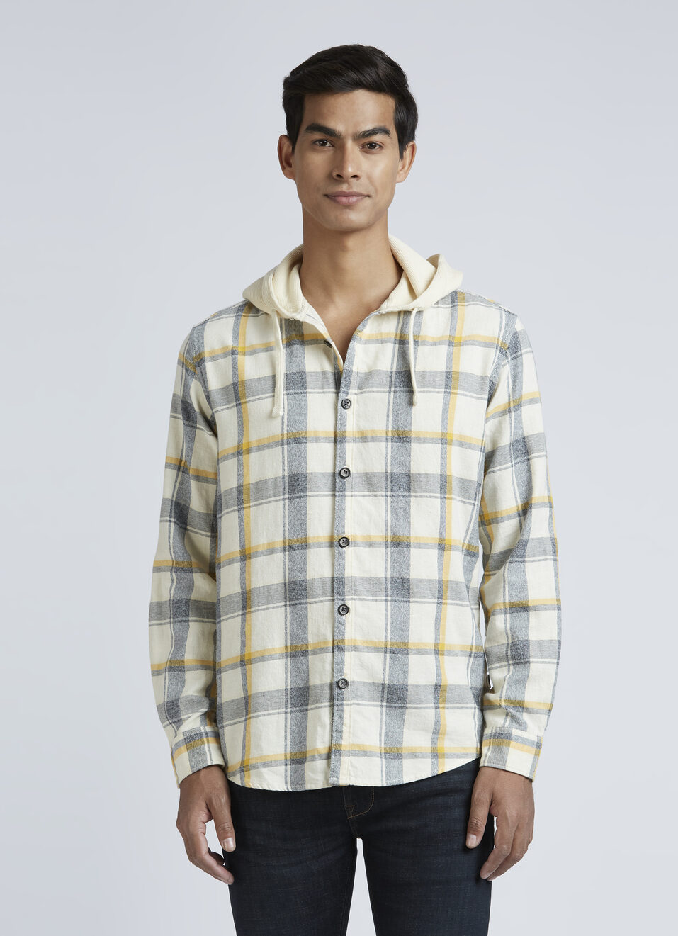 Ecru Checks Full Sleeve Shirt, , large image number 1