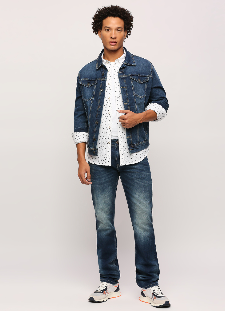 White All Over Printed Long Sleeve Shirt, , large image number 6