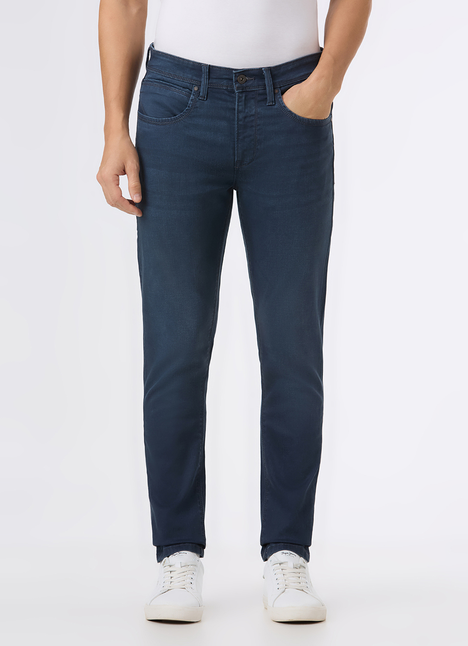 Men Blue Mid Rise Slim Fit Gymindigo Jeans, , large image number 2