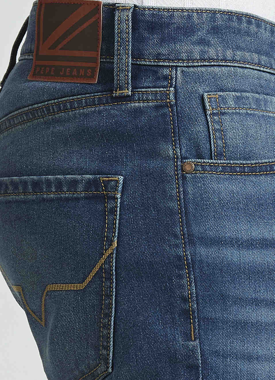 Holborne Blue Mid Rise Straight Jeans, , large image number 4