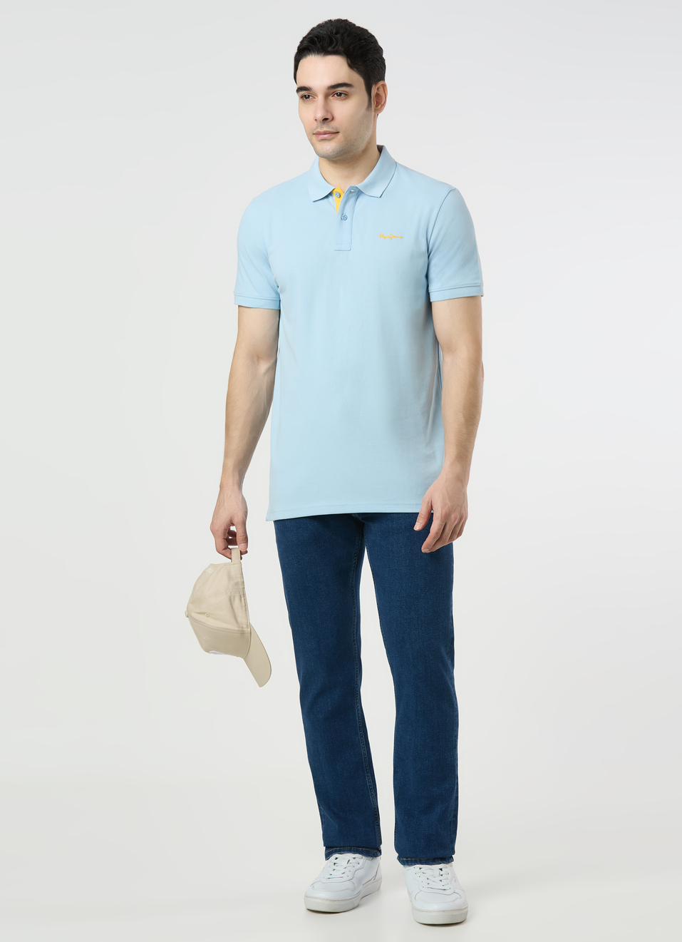 Men Sky Blue Regular Fit Polo, , large image number 5