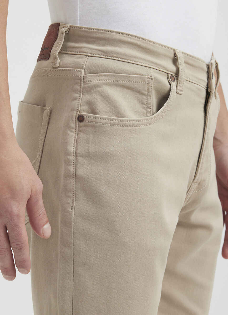 Men Beige Mid Rise Regular Shorts, , large image number 4