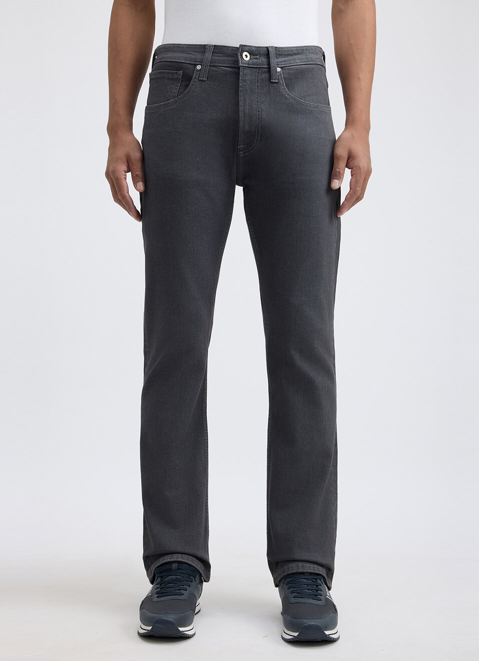Men Grey Bootcut Fit Mid Rise All Climate Jeans, , large image number 2