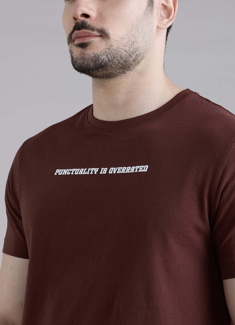 Men Brown Printed Relaxed Fit Short Sleeve T-shirt, , large image number 4