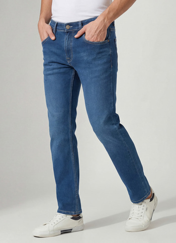 Men Blue Mid Rise Slim Fit Jeans