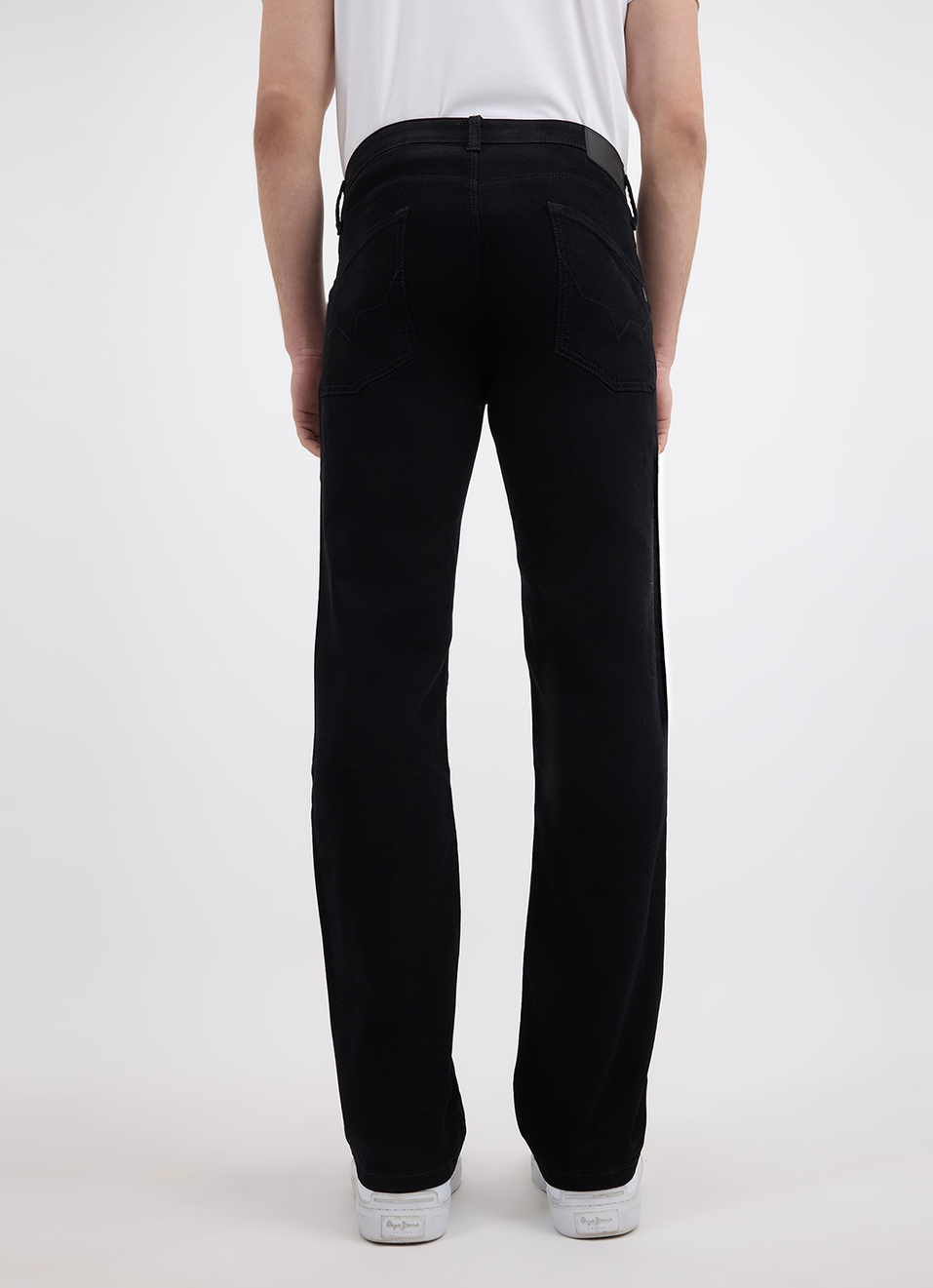 Men Black Mid Rise Straight Structured Jeans, , large image number 3