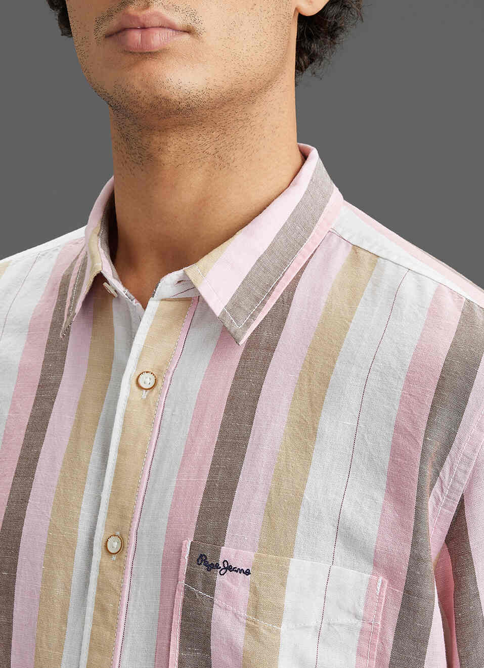 Men Pink Multi-stripe Regular Fit Shirt, , large image number 1
