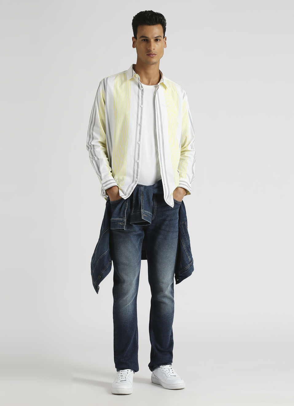 Yellow Premium Stripes Long Sleeve Shirt, , large image number 5