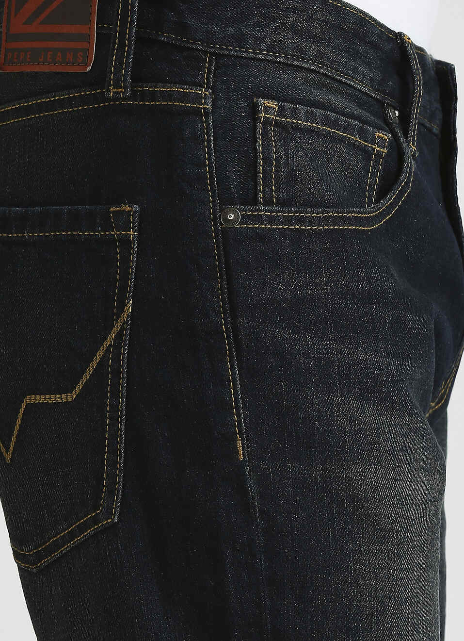 Vendie Dark Blue Mid Rise Straight Fit Jeans, , large image number 4