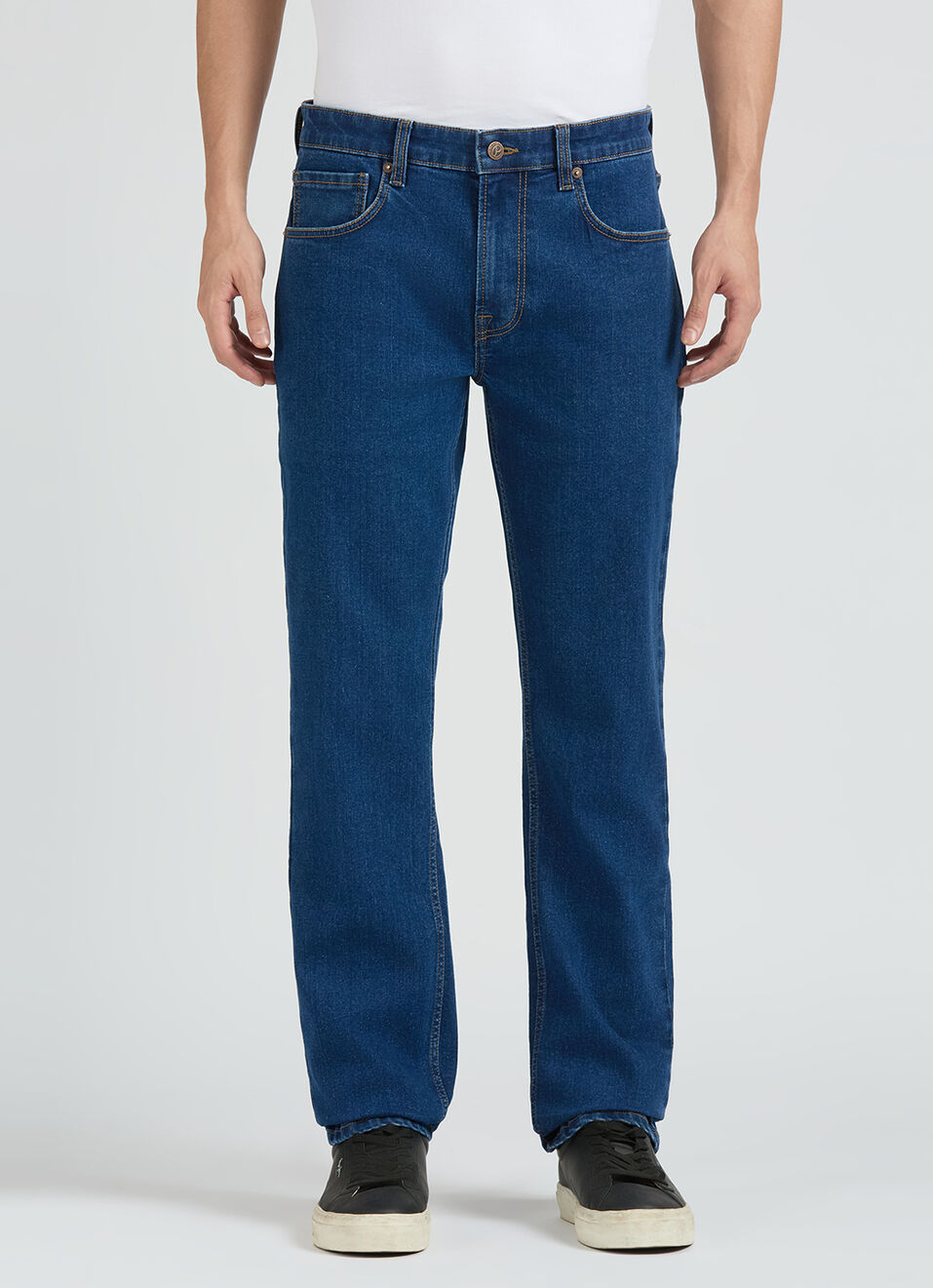 Men Blue Mid Rise Straight Fit Jeans, , large image number 2
