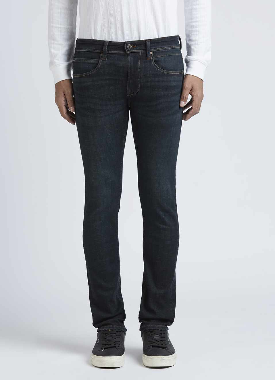 Vapour Blue Mid Rise Slim Powerflex Jeans, , large image number 2