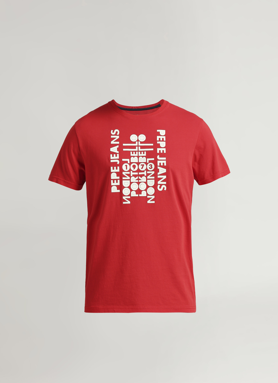 Red Sheet Transfer Print Short Sleeve T-shirt, , large image number 7