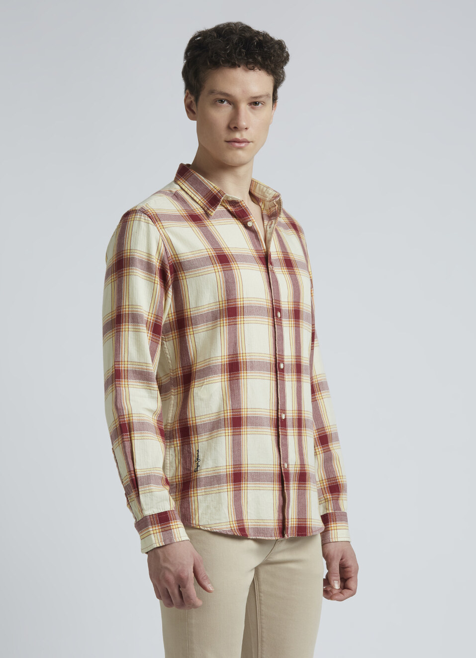 Yellow And Red Checks Full Sleeve Shirt, , large image number 3