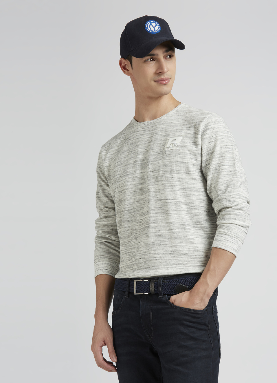 Ecru Full Sleeve Ottoman Sweatshirt, , large image number 0