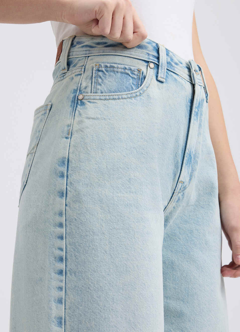 Women Blue Wide Leg Fit High Rise Jeans , , large image number 4