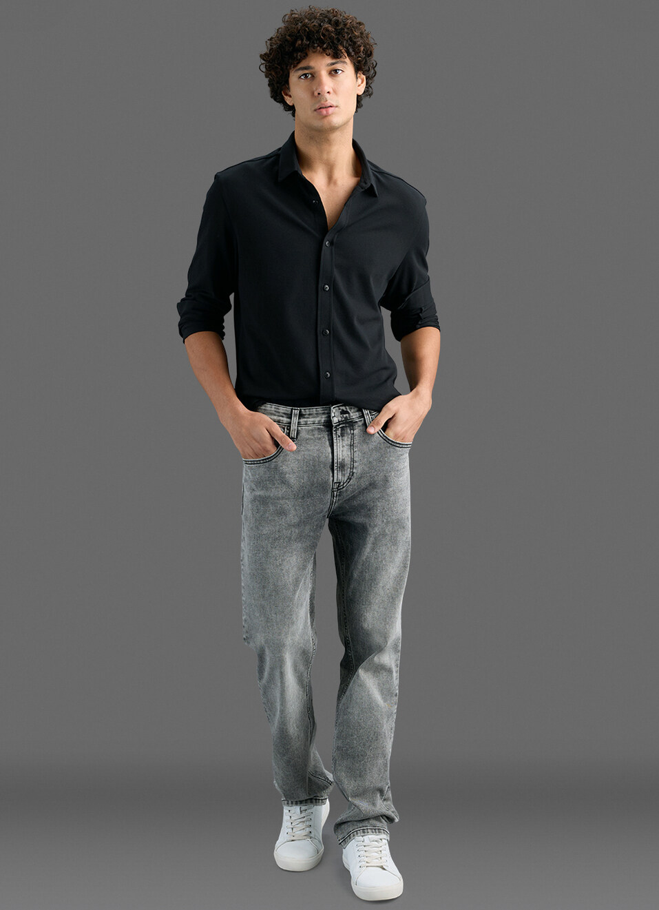 Men Black Solid Shirt, , large image number 2