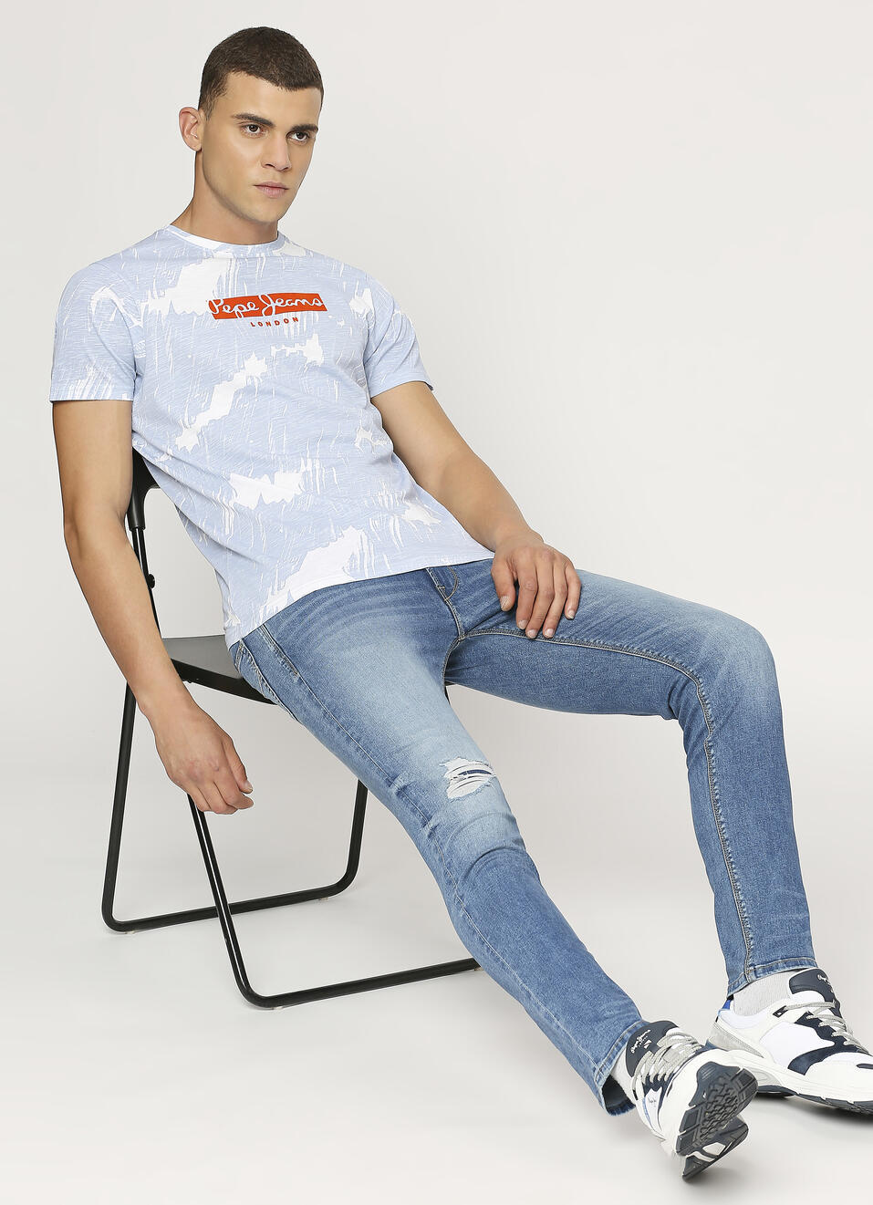 Blue All-over Abstract Printed Tee, , large image number 5