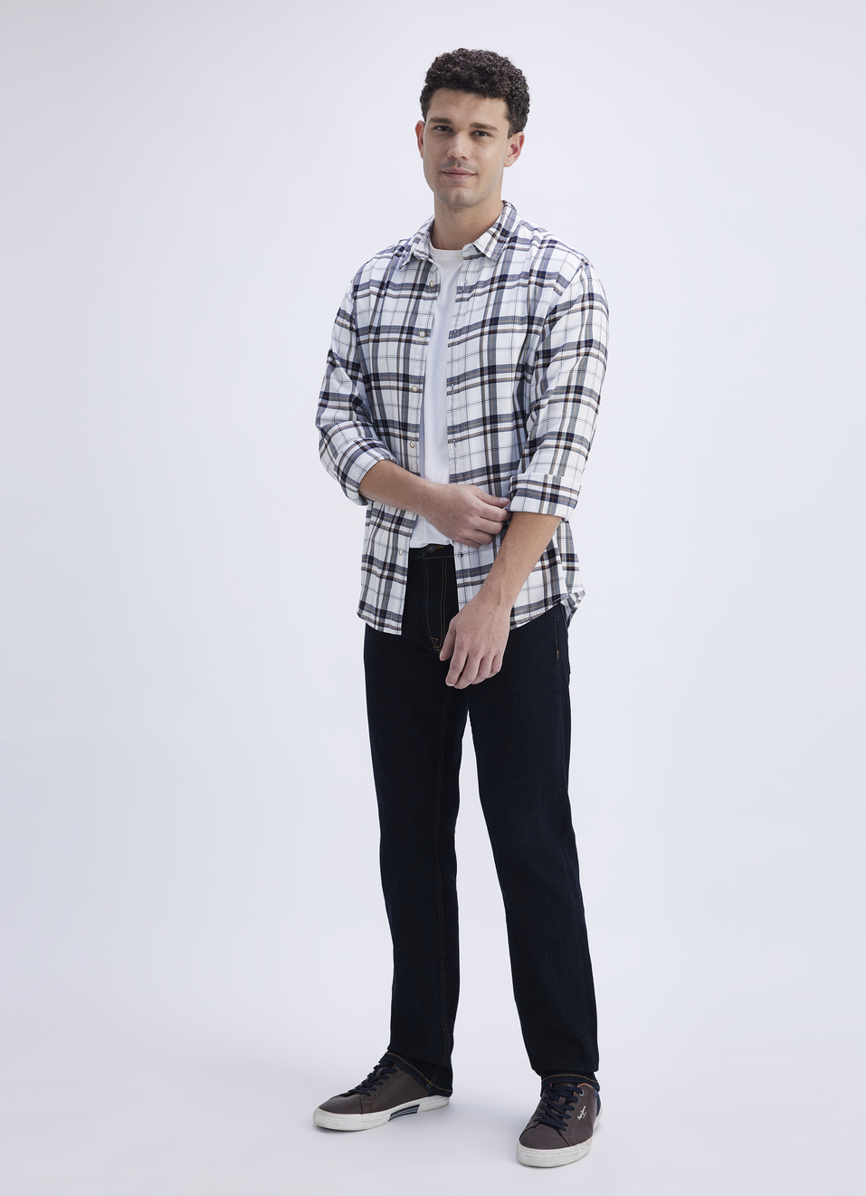 Men Blue Check Full Sleeve Shirt, , large image number 5